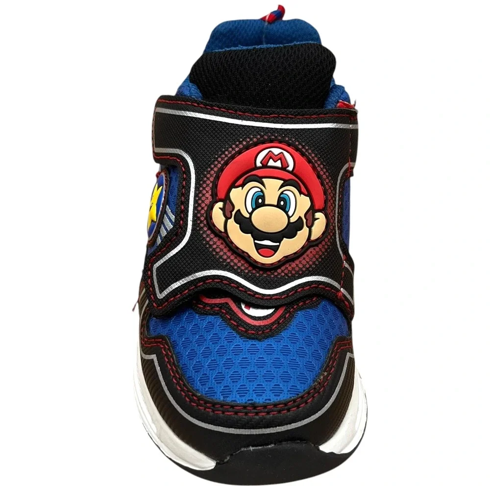 Nintendo Super Mario Youth Boys Slip-on Sneakers Size 2 (2Y) Blue-Multi Light Up